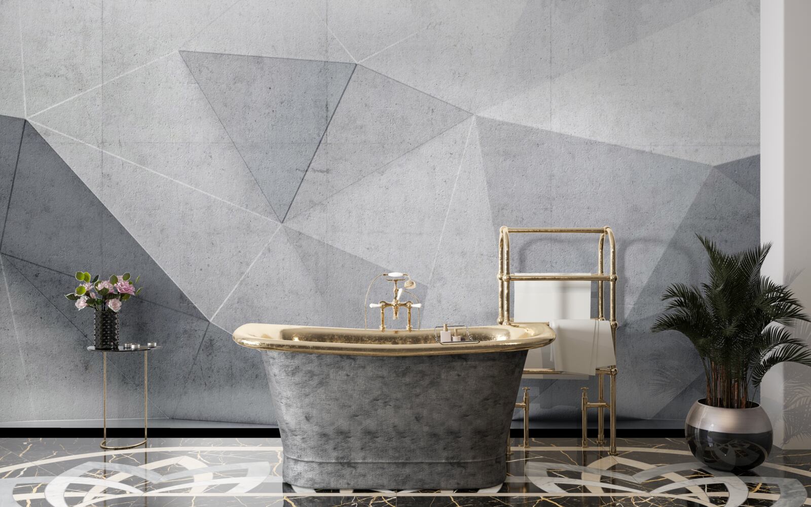 Fototapeta šedé trojuholníky v abstraktnom štýle