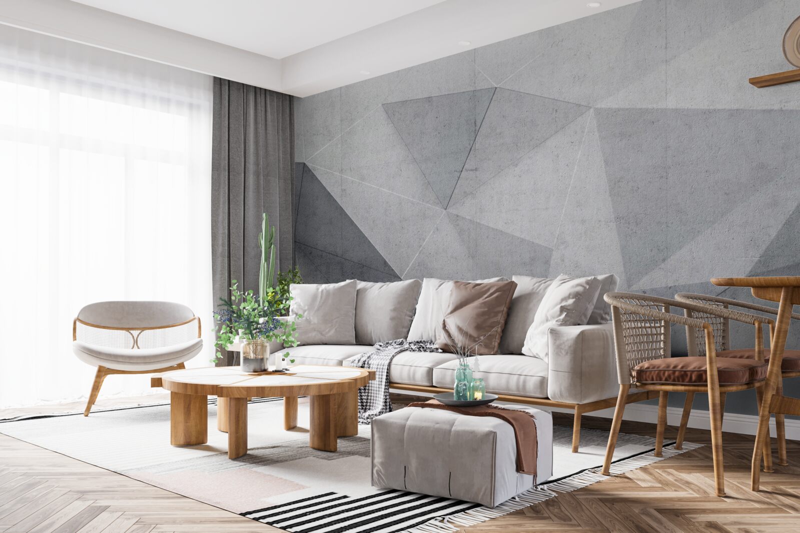 Fototapeta šedé trojuholníky v abstraktnom štýle