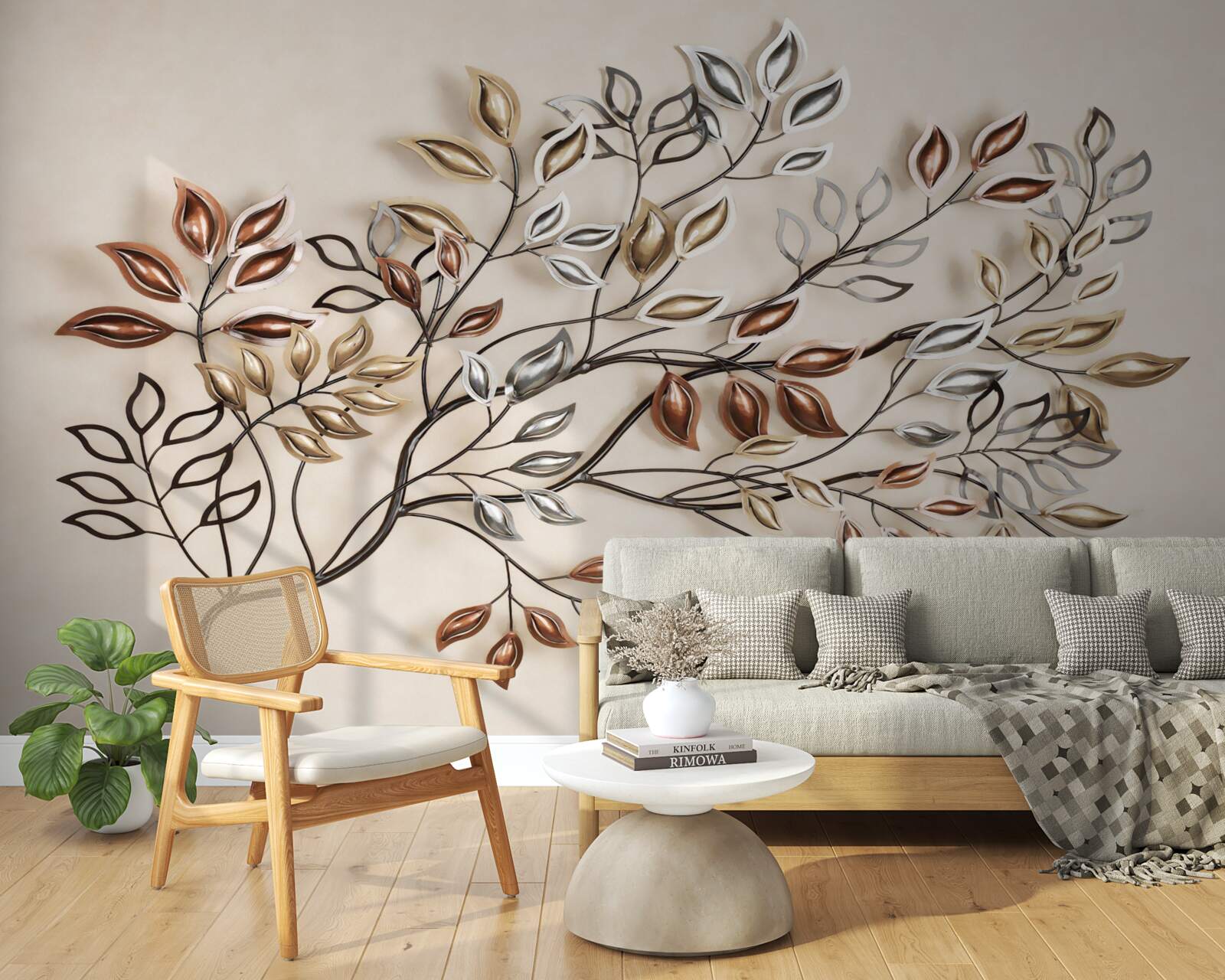 Fototapeta kovové listy na konári