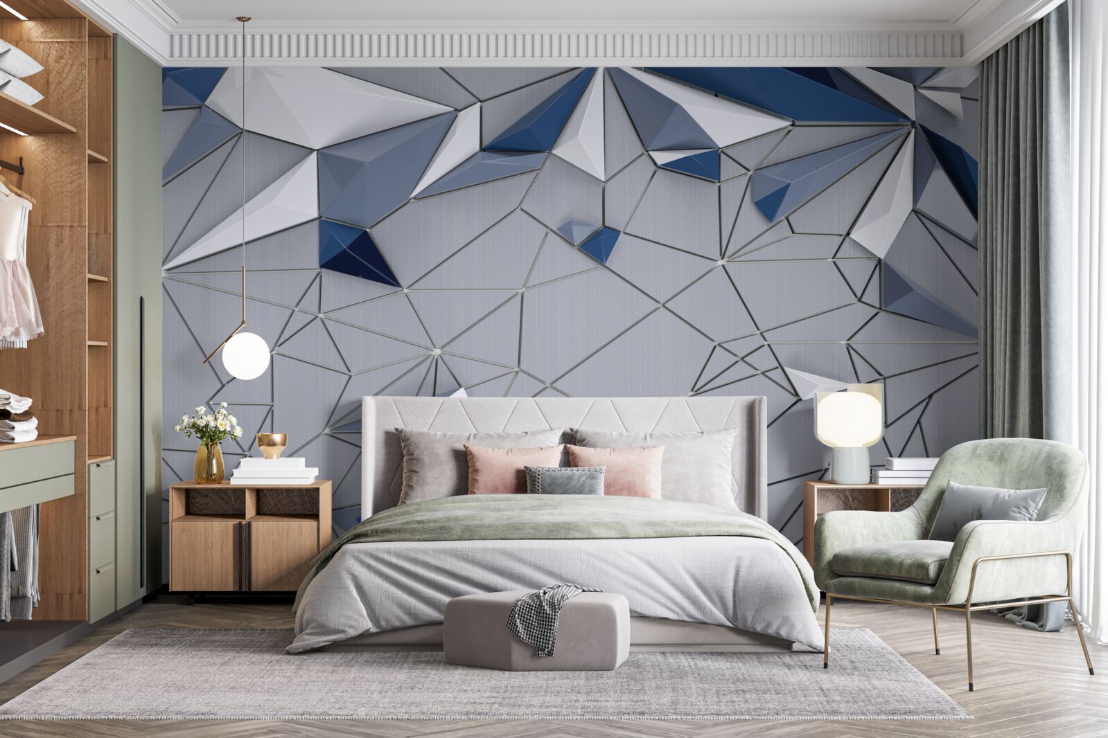 Fototapeta modrý sklenený mramor