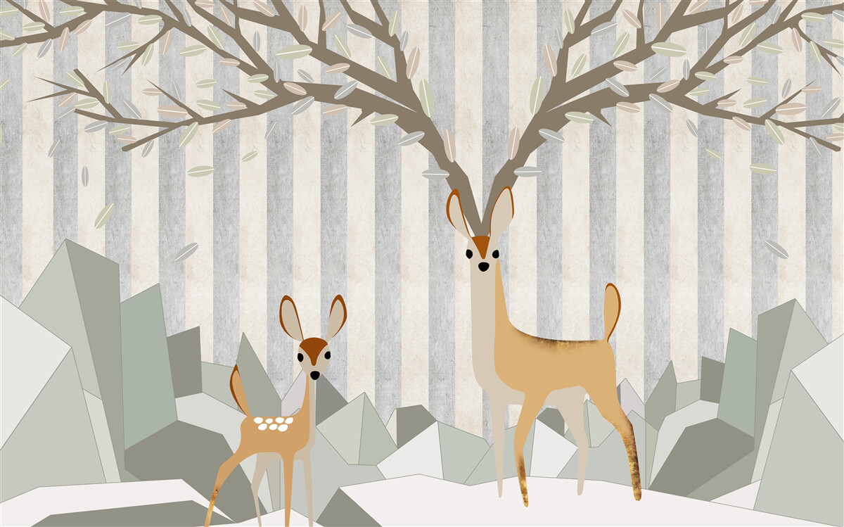 Fototapeta jeleň na pozadí v abstraktnom štýle