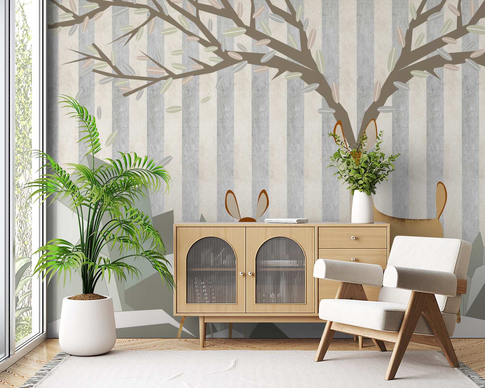 Fototapeta jeleň na pozadí v abstraktnom štýle