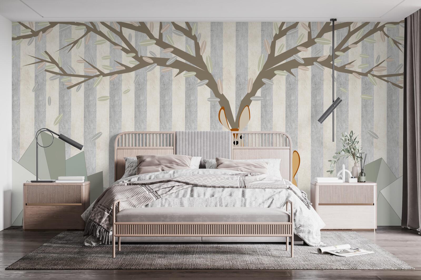 Fototapeta jeleň na pozadí v abstraktnom štýle