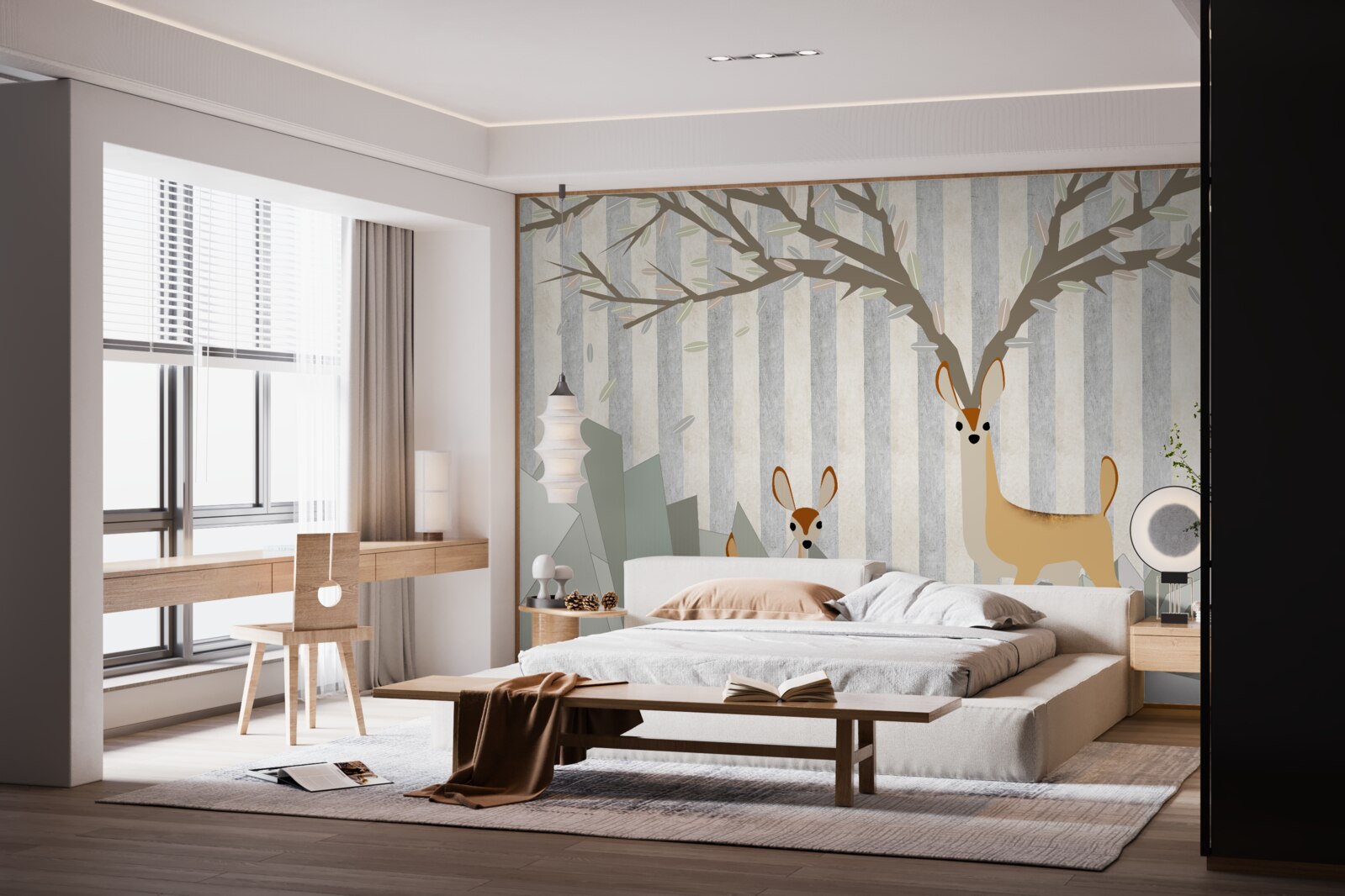 Fototapeta jeleň na pozadí v abstraktnom štýle