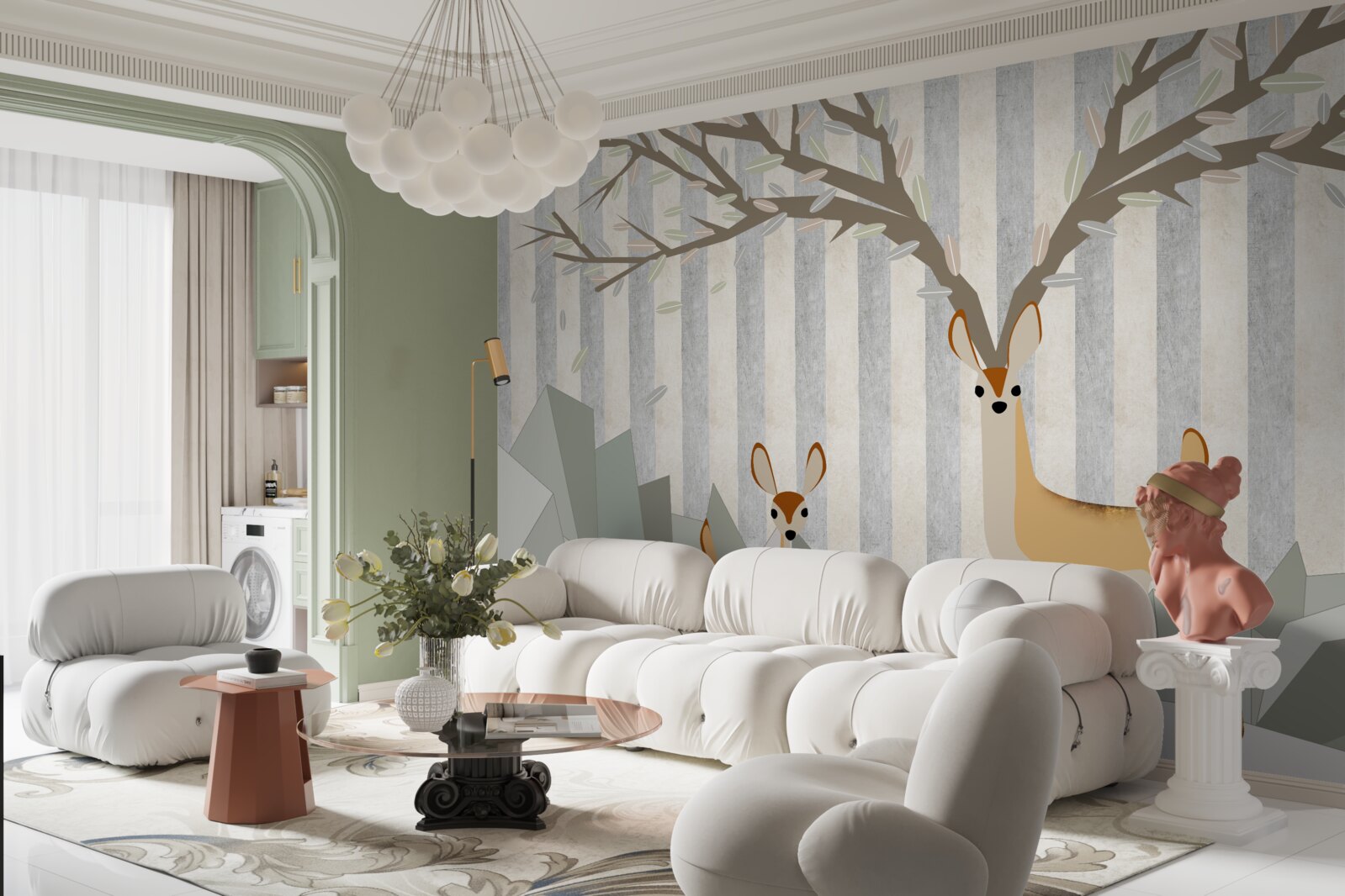 Fototapeta jeleň na pozadí v abstraktnom štýle