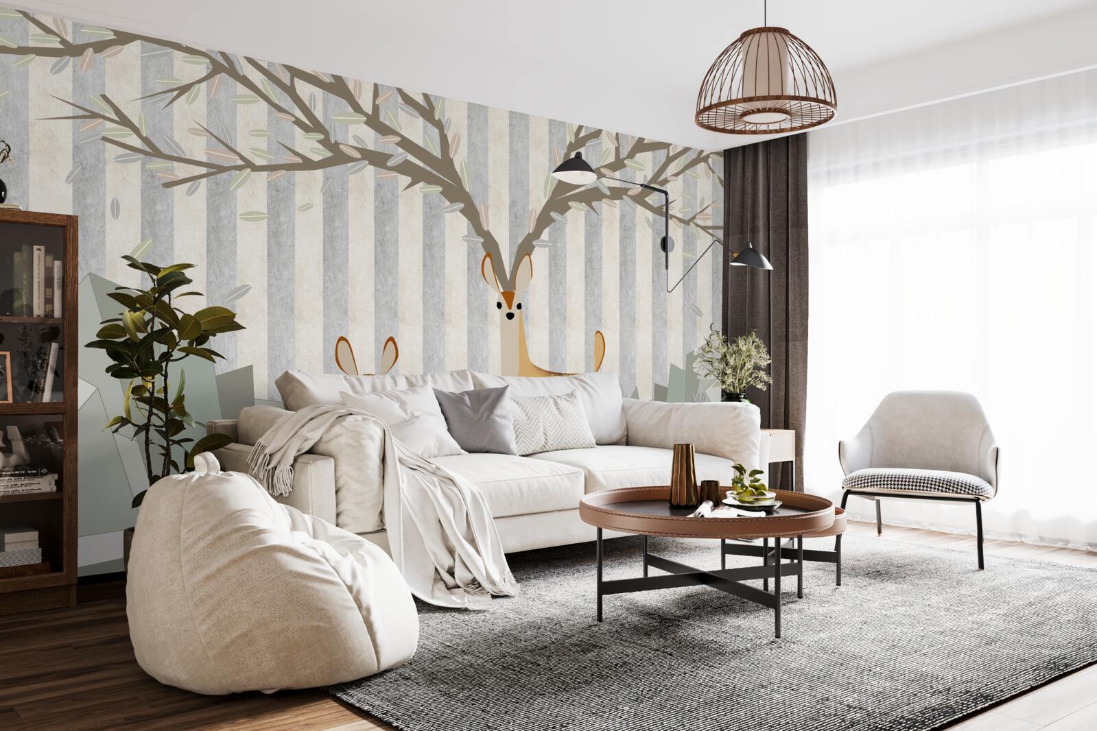 Fototapeta jeleň na pozadí v abstraktnom štýle