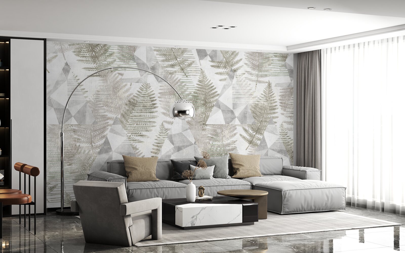 Fototapeta abstrakcia s tropickými listami