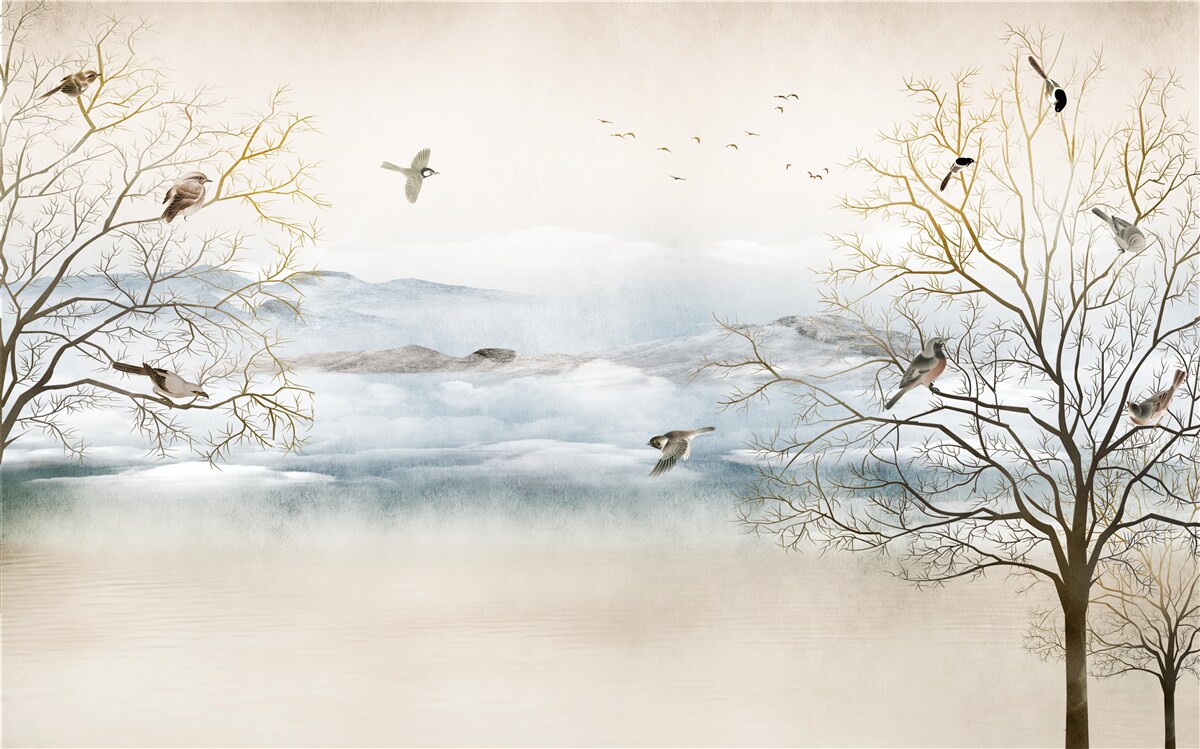 Fototapeta ranná hmla a spev vtákov