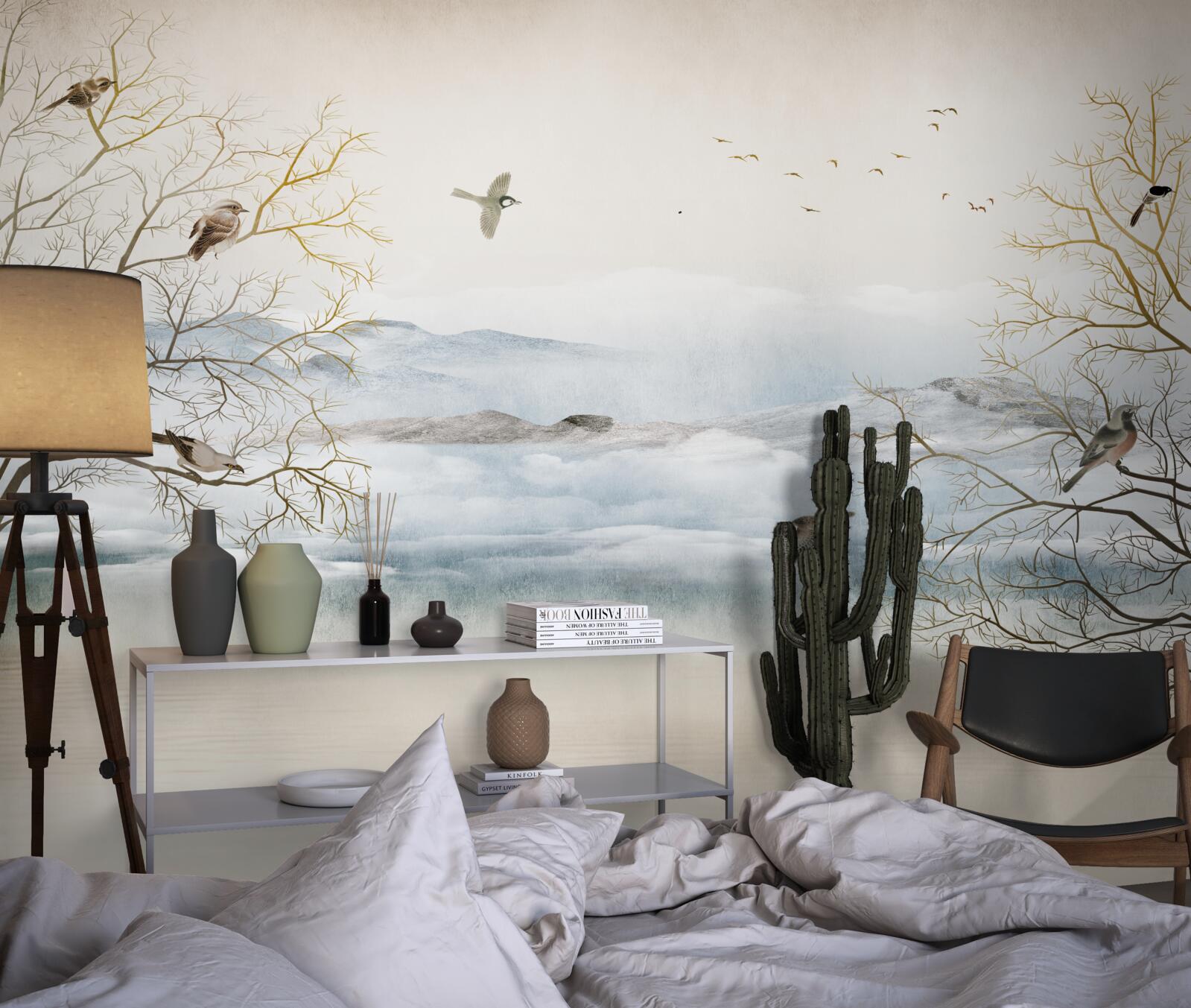 Fototapeta ranná hmla a spev vtákov