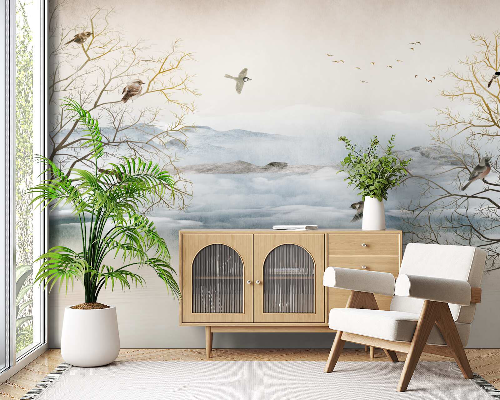 Fototapeta ranná hmla a spev vtákov