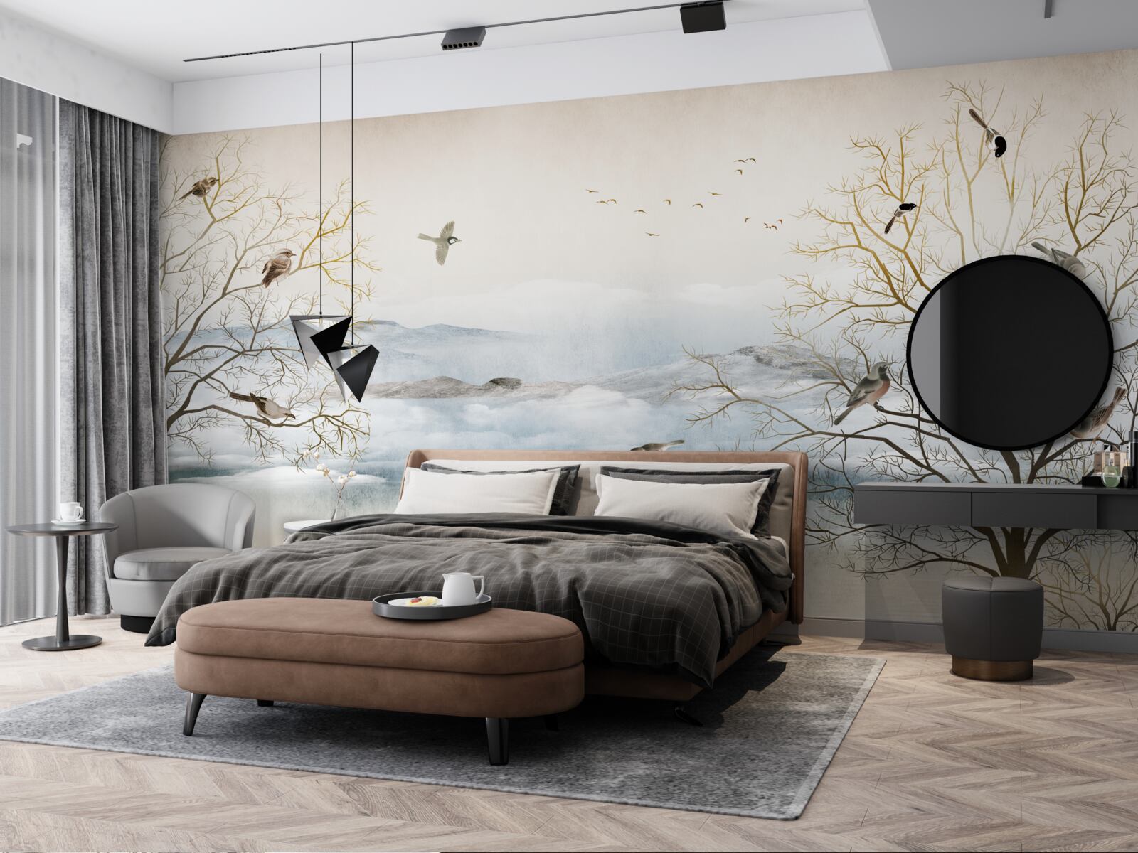 Fototapeta ranná hmla a spev vtákov