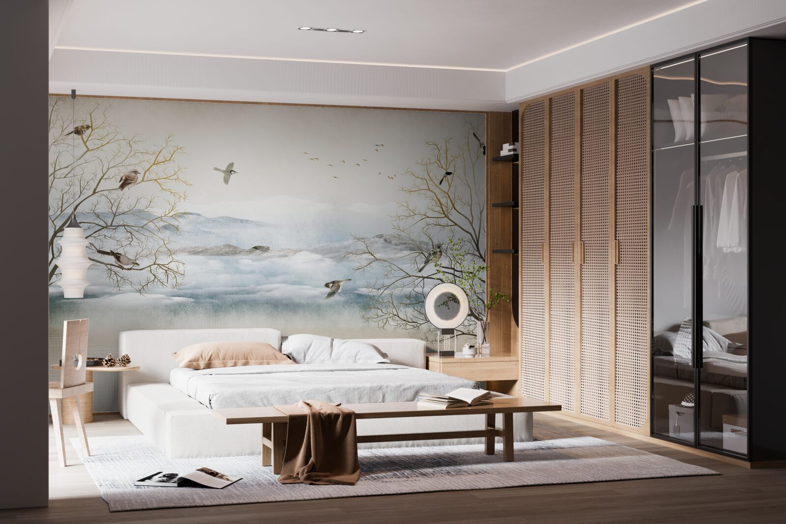 Fototapeta ranná hmla a spev vtákov