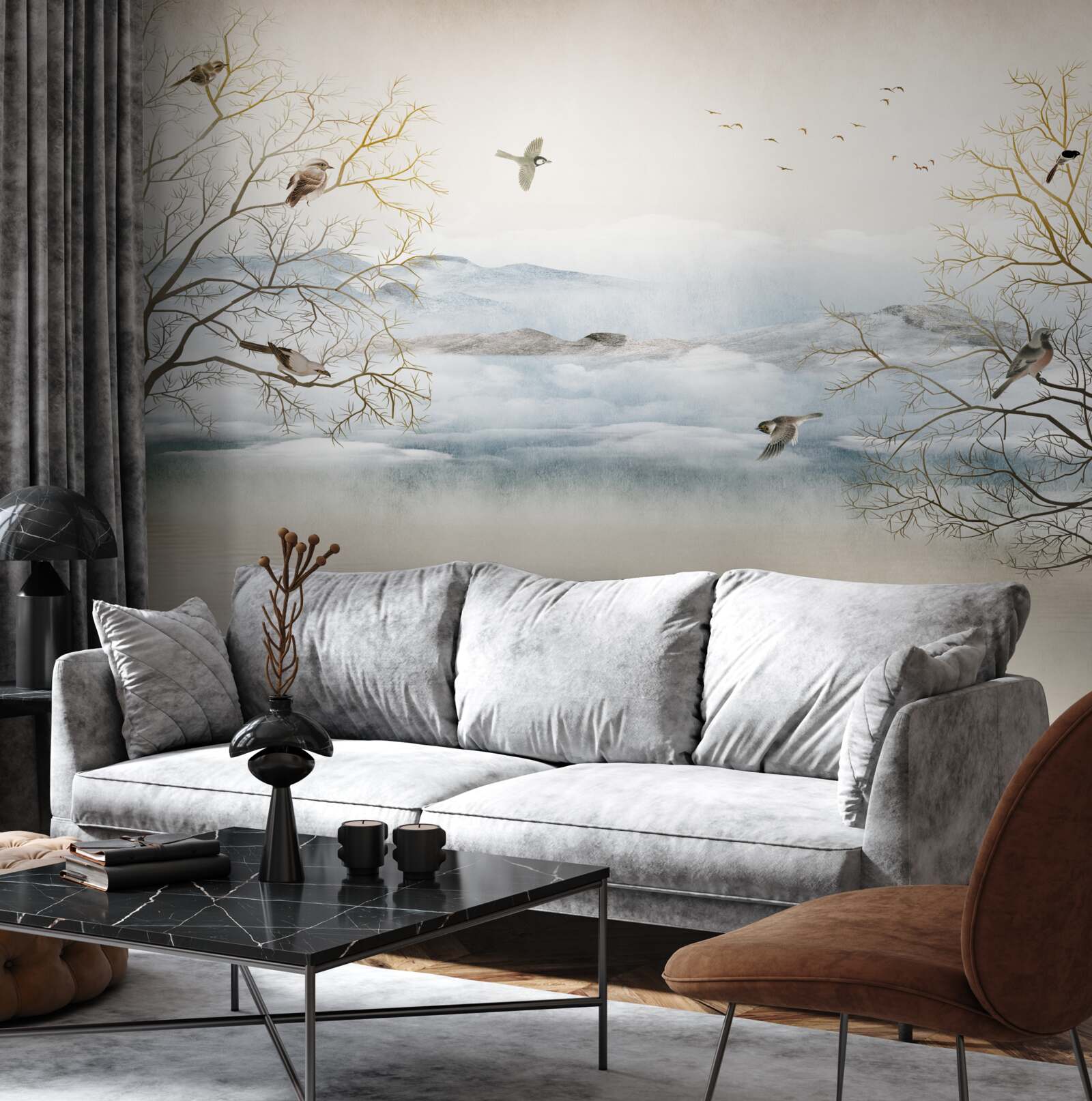 Fototapeta ranná hmla a spev vtákov