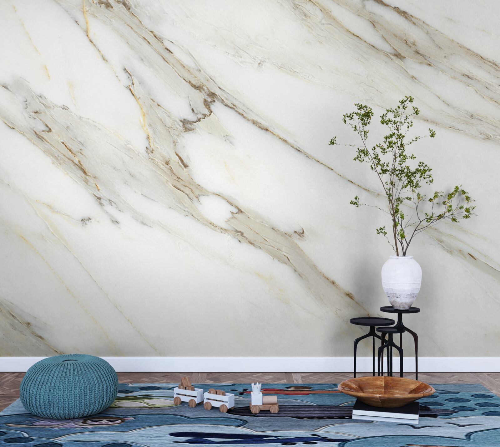 Fototapeta zlato a striebro s mramorom