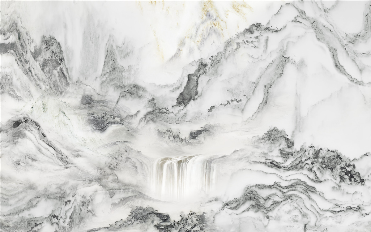 Fototapeta mramorová textúra s výhľadom na hory