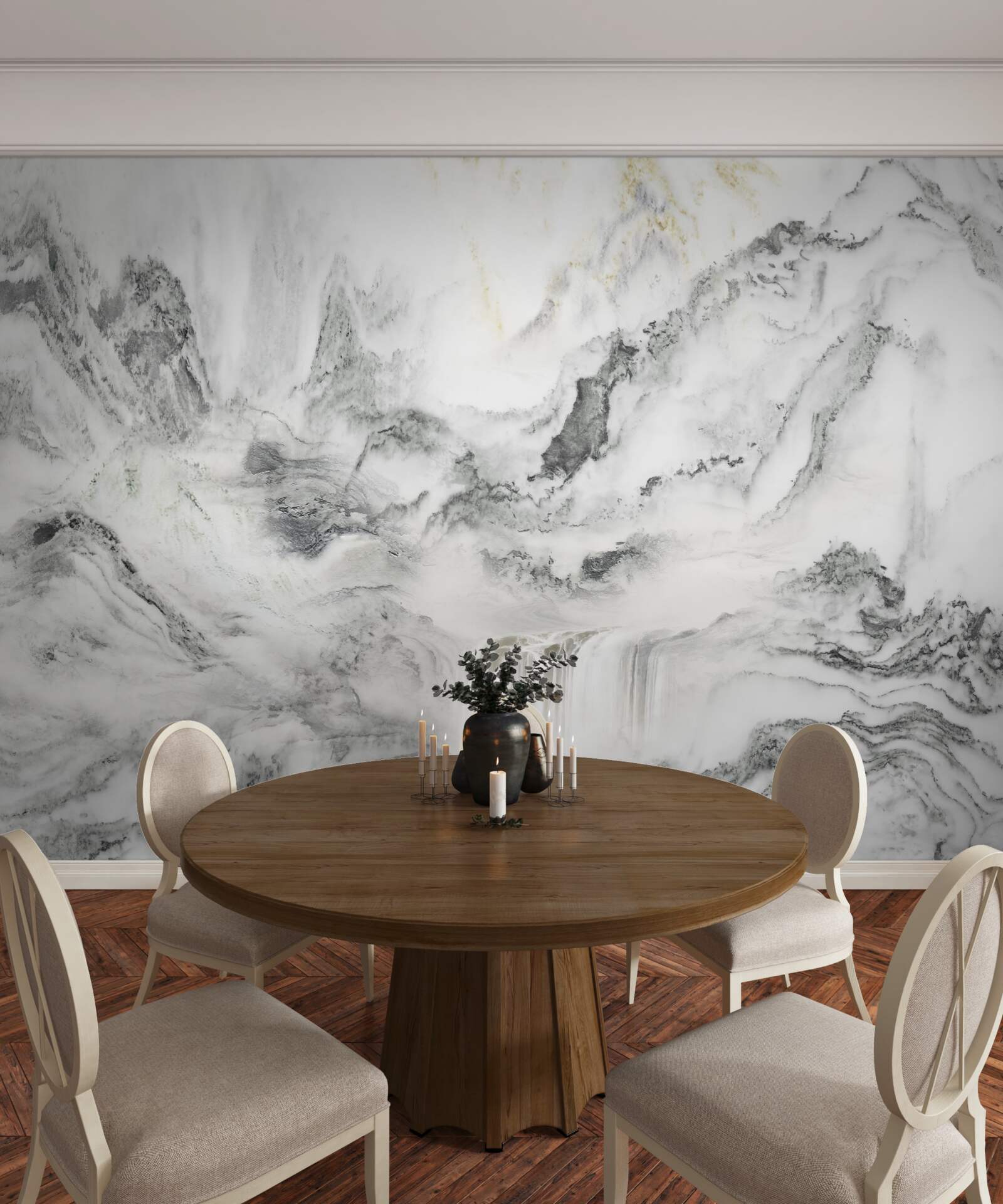 Fototapeta mramorová textúra s výhľadom na hory