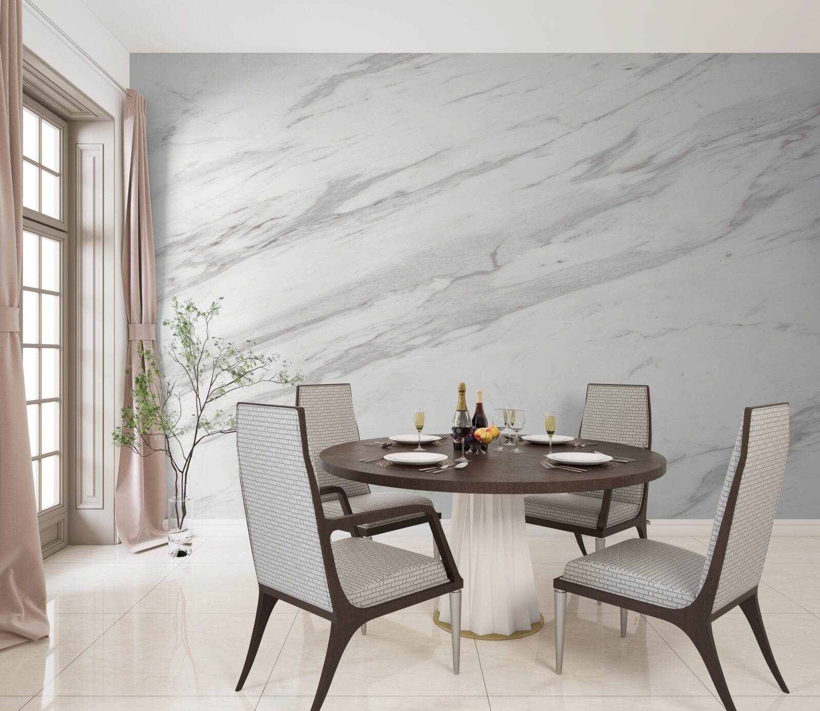 Fototapeta biely a sivý mramor