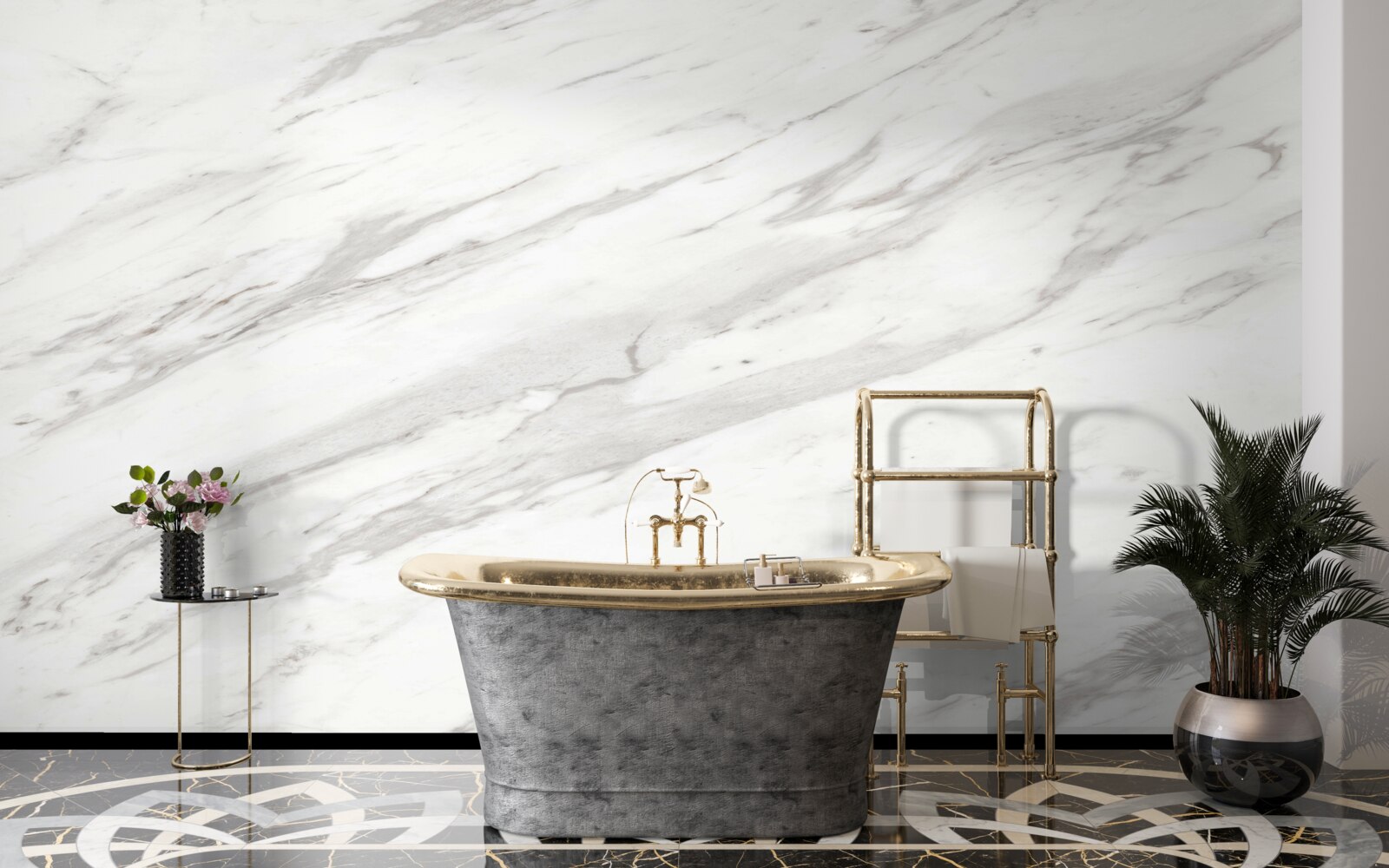 Fototapeta biely a sivý mramor