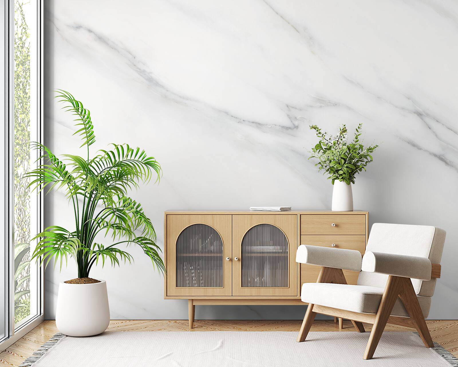 Fototapeta biely mramor so sivými žilami