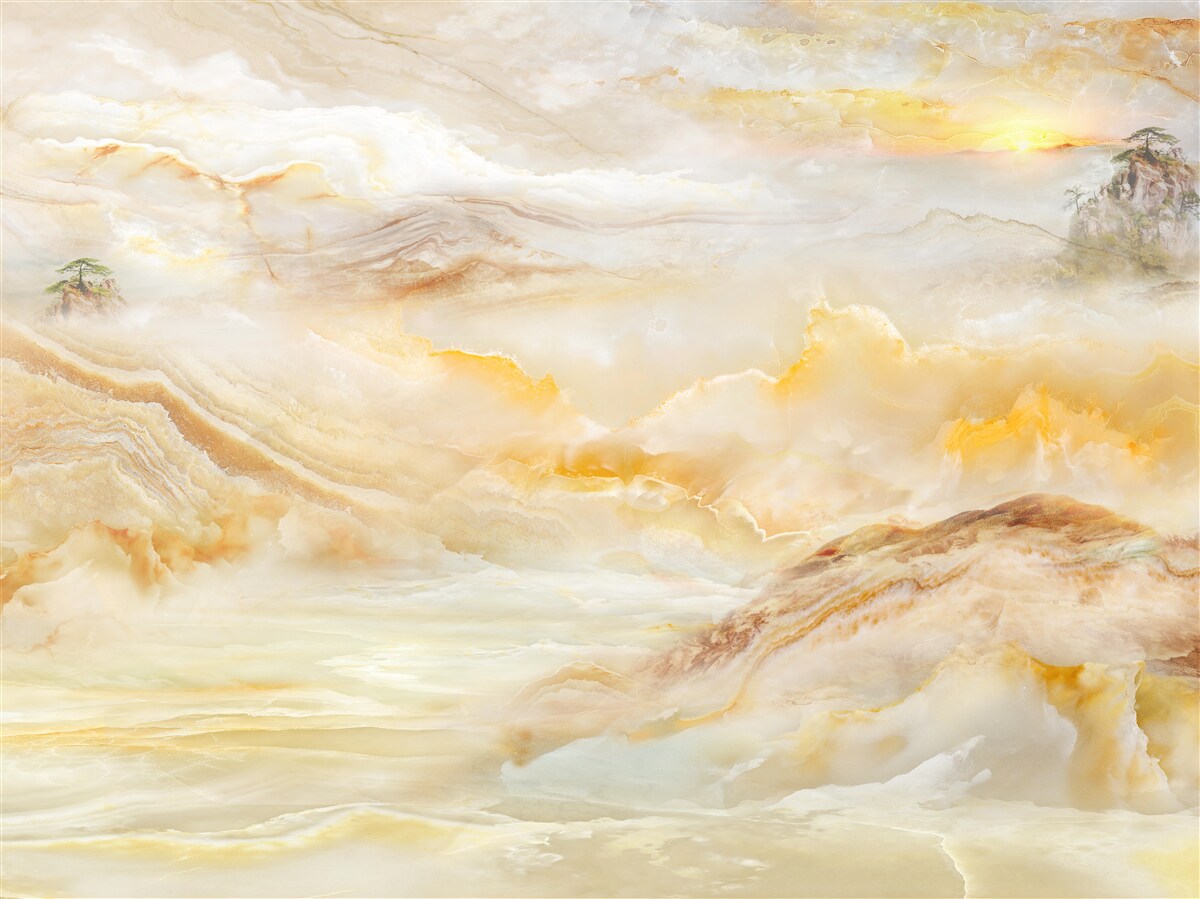 Fototapeta ráno na horách, zahalené v hmle