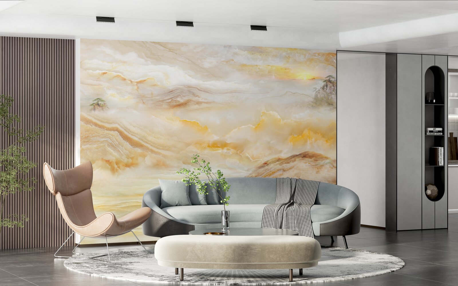 Fototapeta ráno na horách, zahalené v hmle