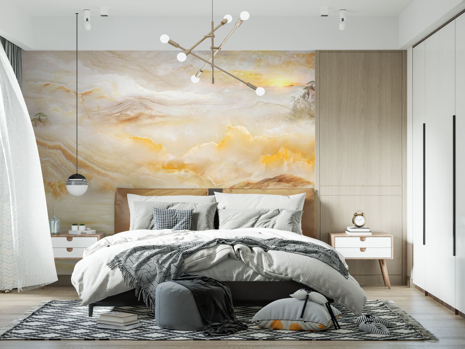 Fototapeta ráno na horách, zahalené v hmle