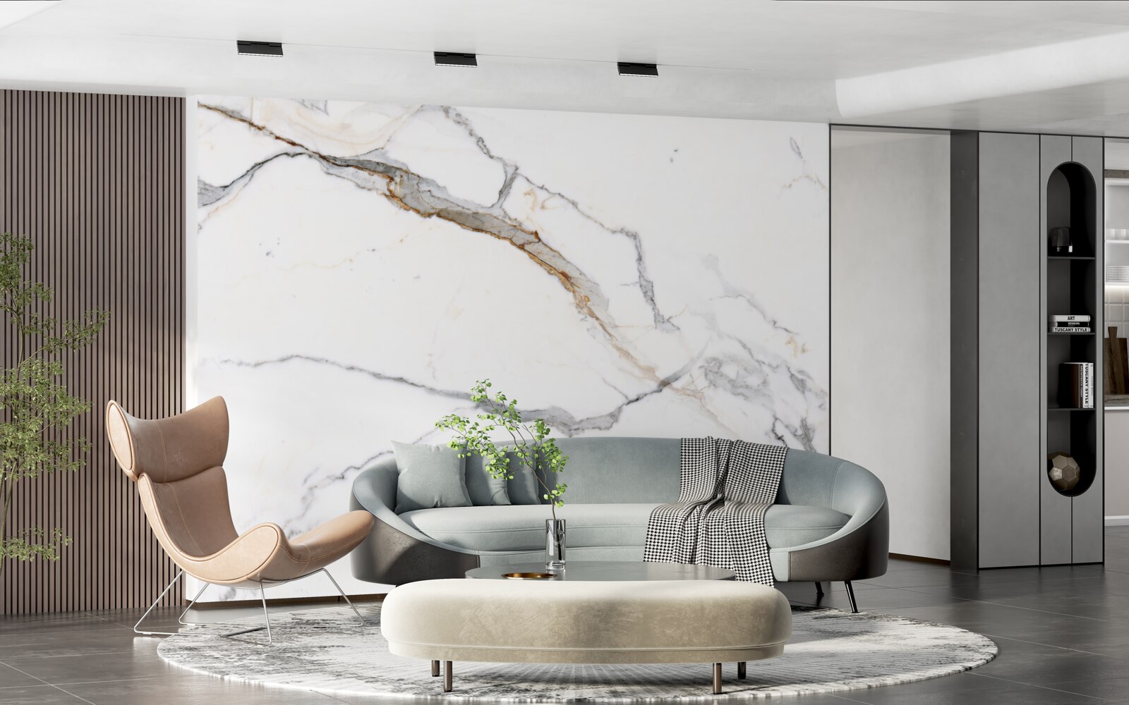 Fototapeta mramor so vzorom rozmazaných vĺn