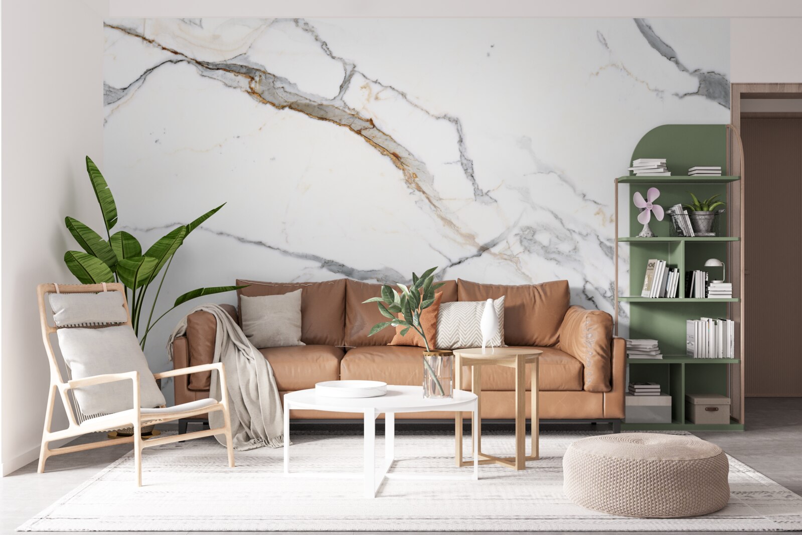 Fototapeta mramor so vzorom rozmazaných vĺn