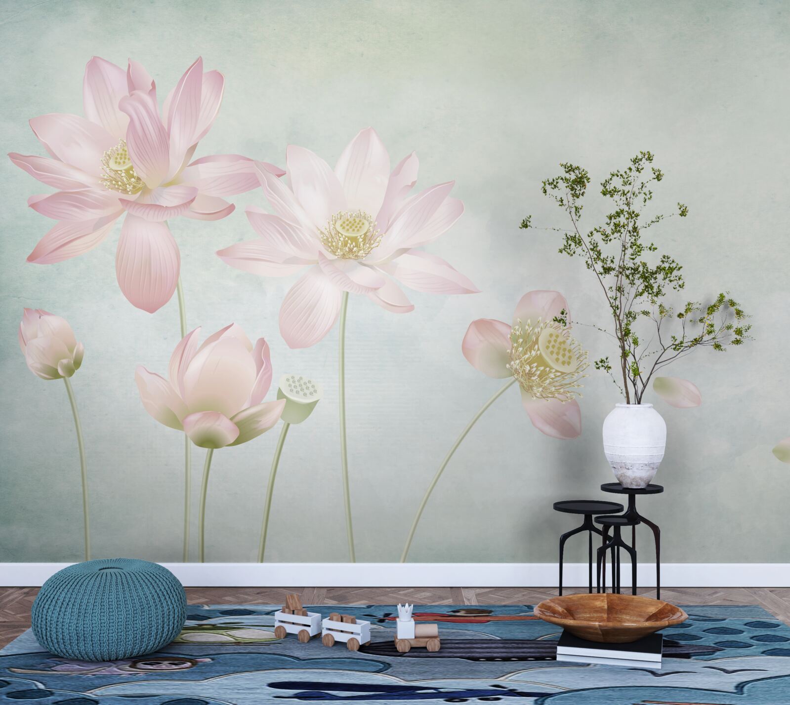 Fototapeta pôvabné maky na modrom pozadí