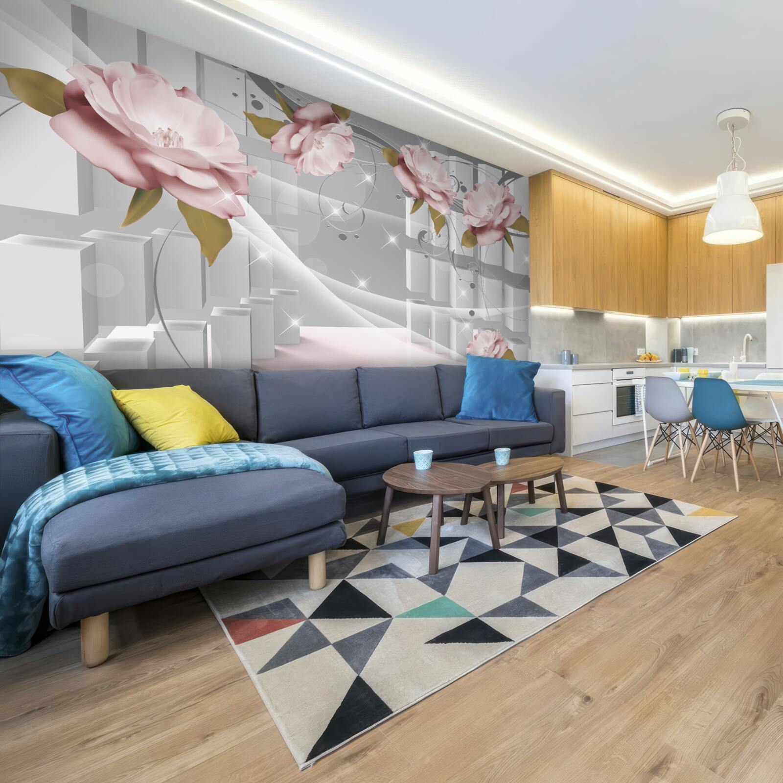 Fototapeta kvetné puky v geometrických tvaroch