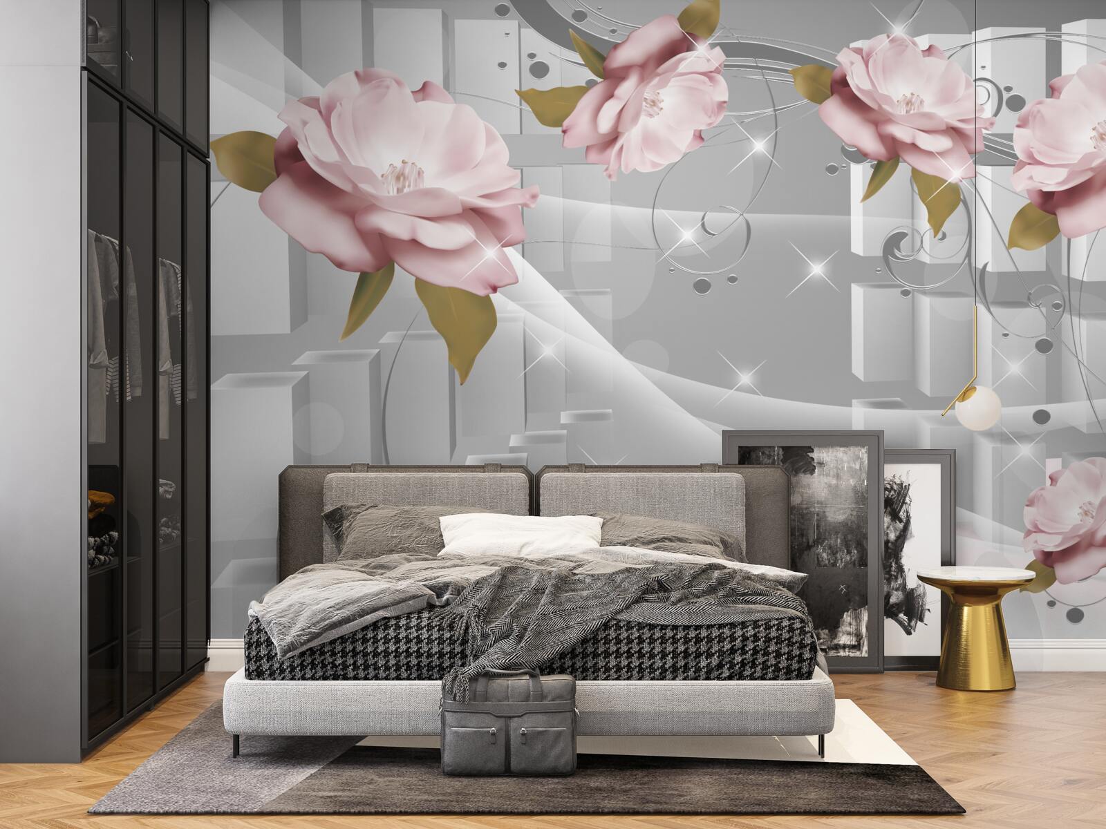 Fototapeta kvetné puky v geometrických tvaroch