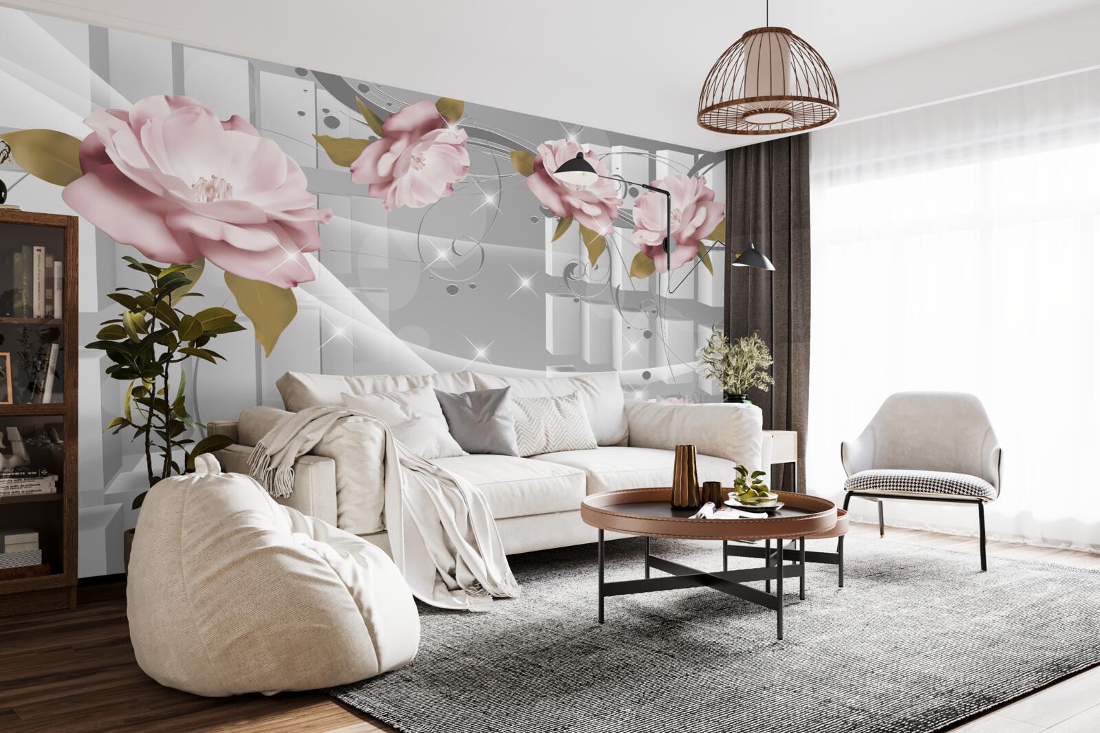 Fototapeta kvetné puky v geometrických tvaroch