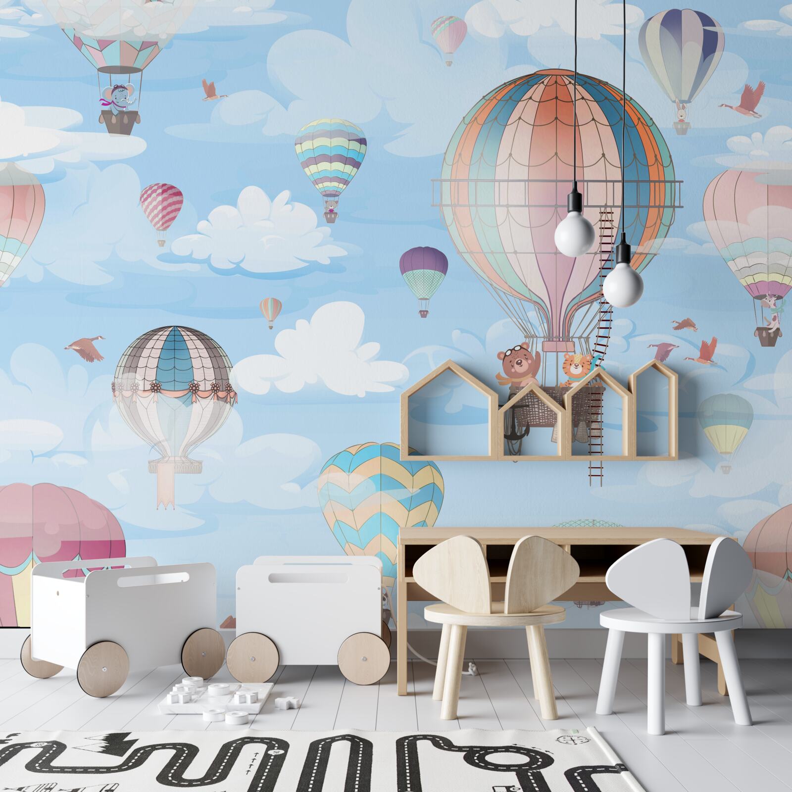 Fototapeta lietajúce balóny s obrázkami zvierat