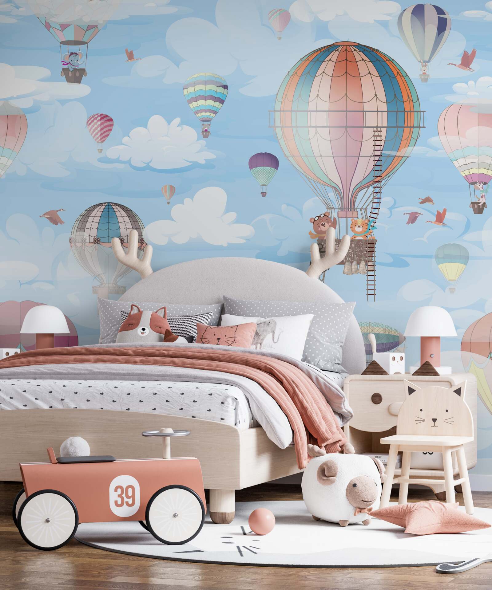 Fototapeta lietajúce balóny s obrázkami zvierat