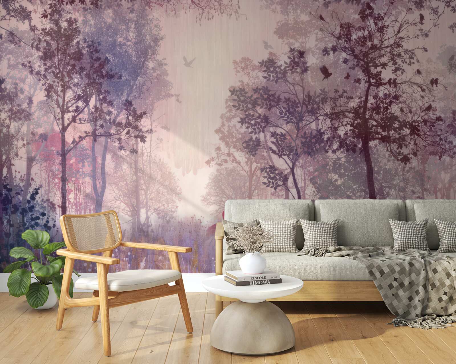 Fototapeta akvarel jesenný les