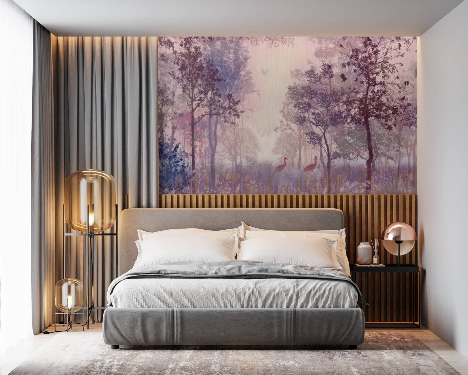 Fototapeta akvarel jesenný les