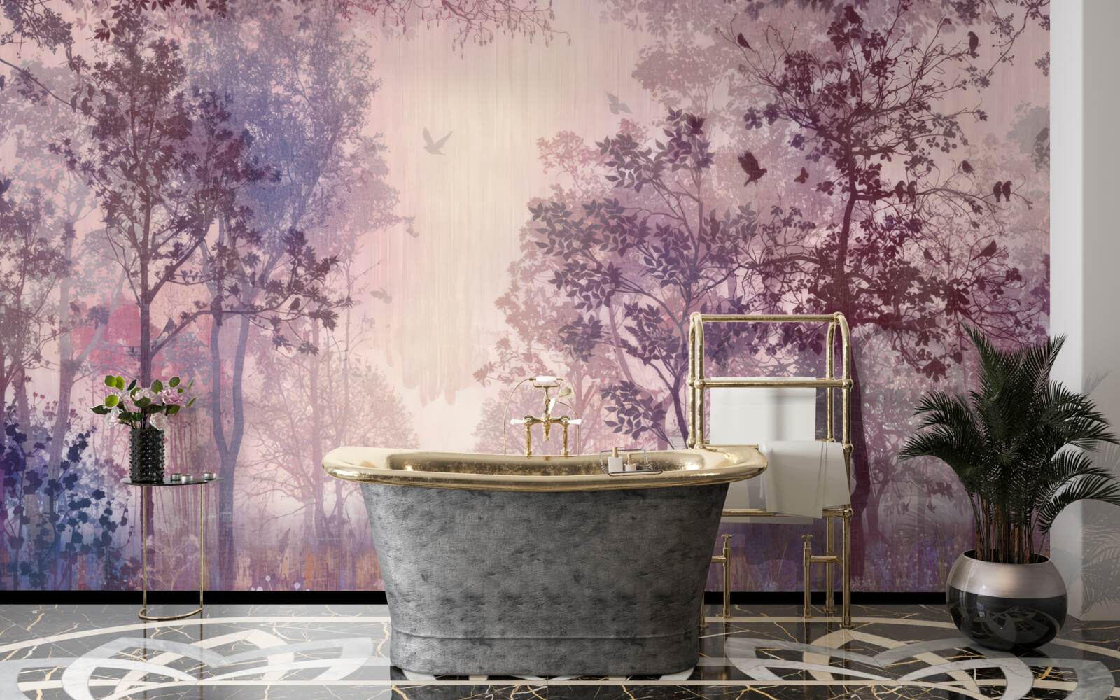 Fototapeta akvarel jesenný les