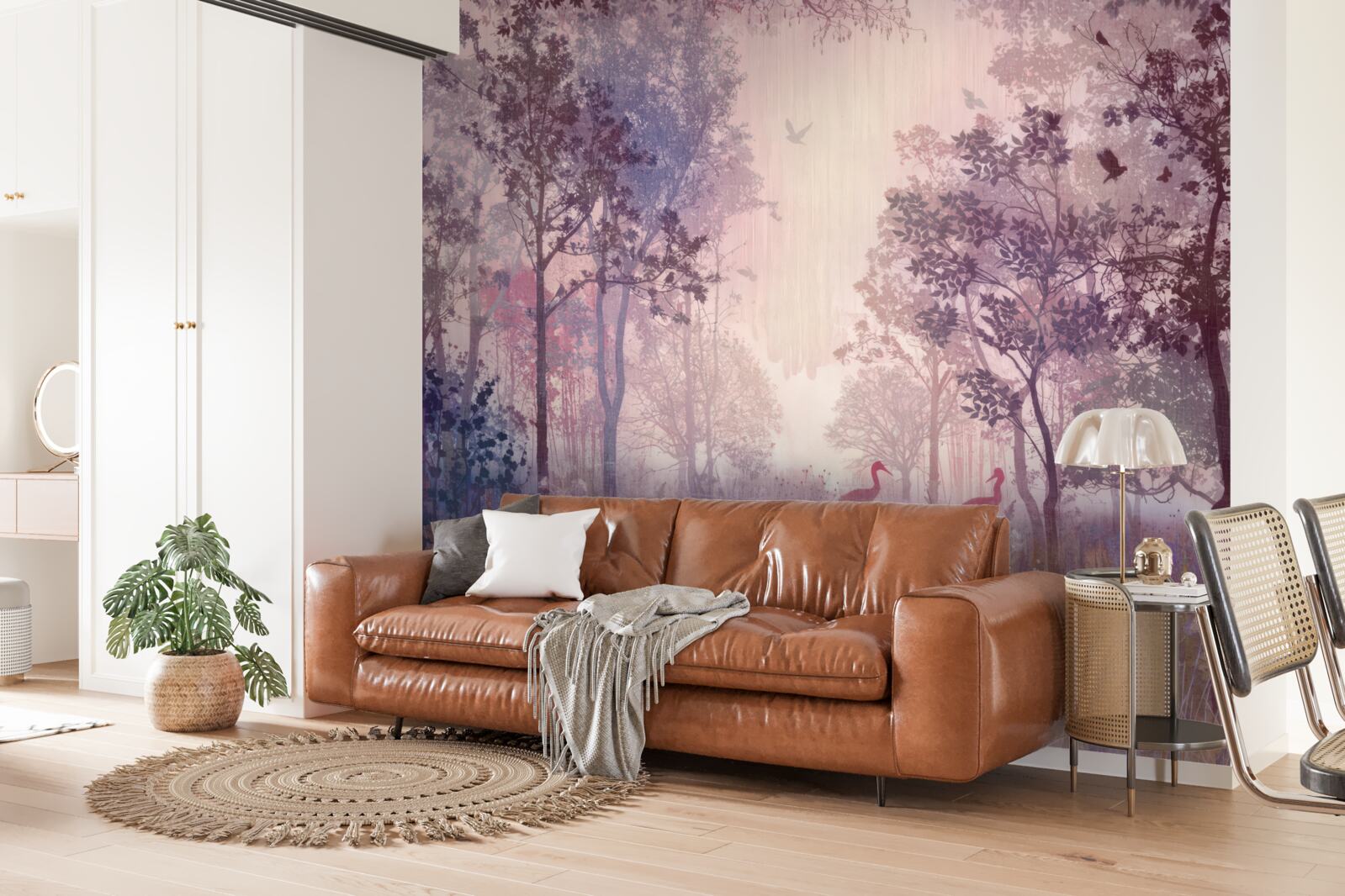 Fototapeta akvarel jesenný les