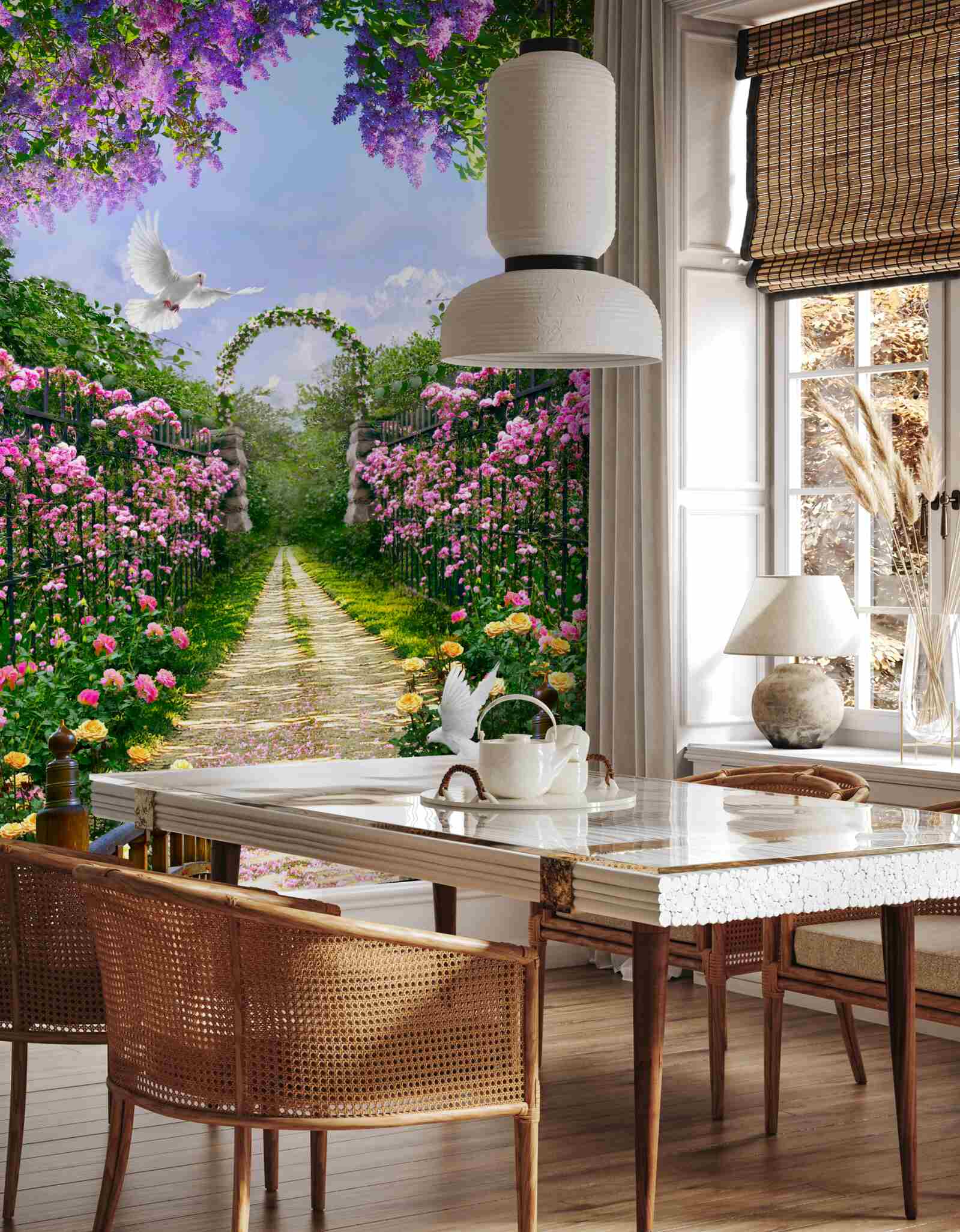 Fototapeta Cesta vedúca do rozkvitnutej záhrady