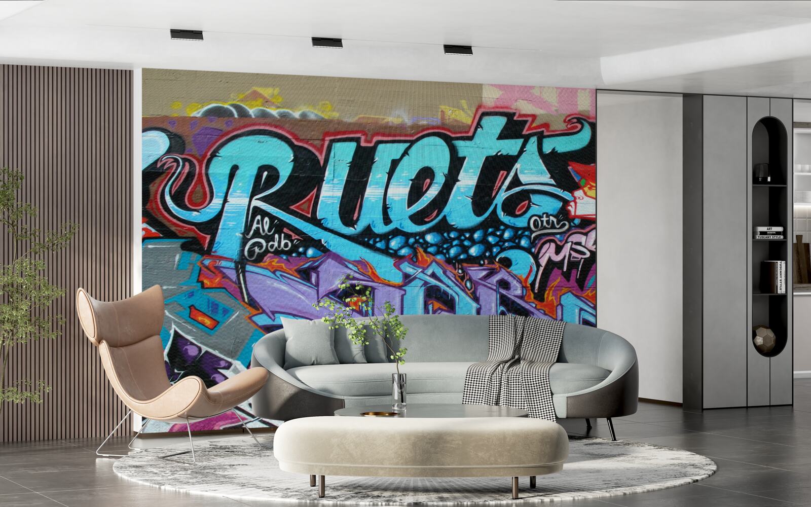 Fototapeta Stena zdobená jasnými graffiti