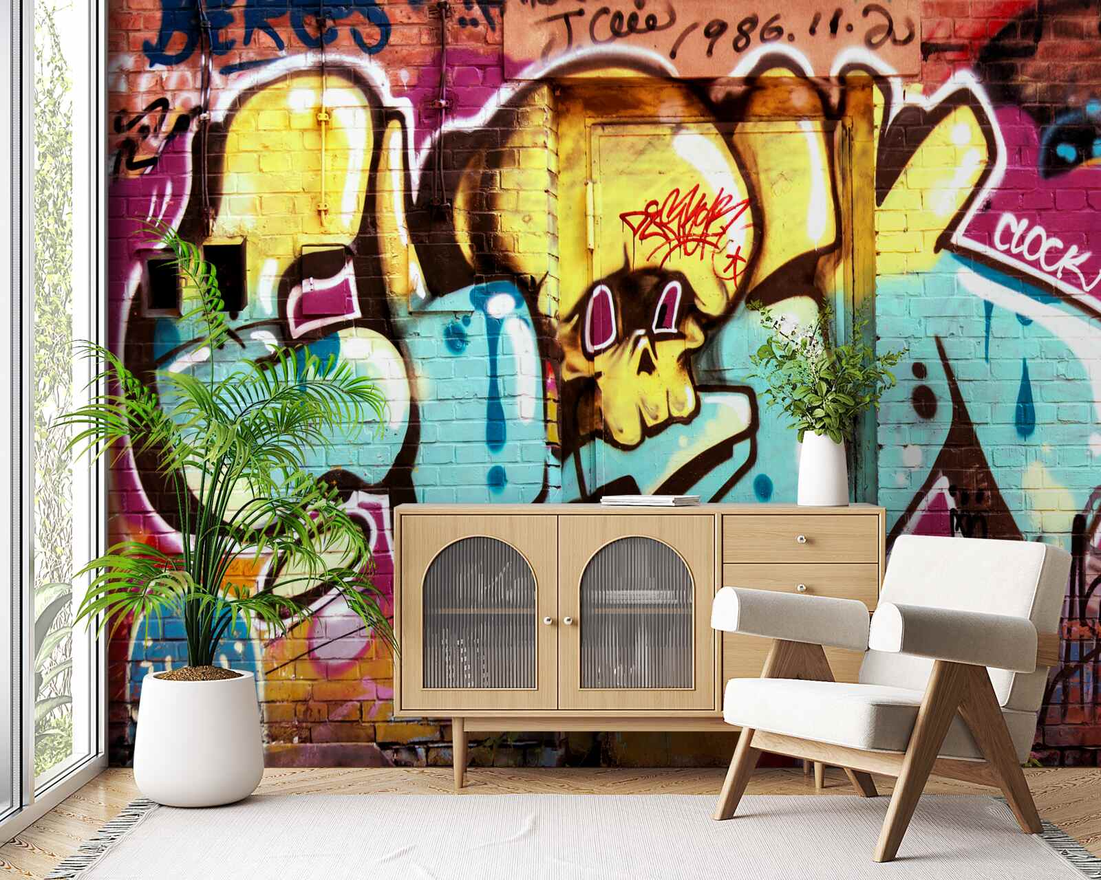 Fototapeta graffiti s jasným nápisom