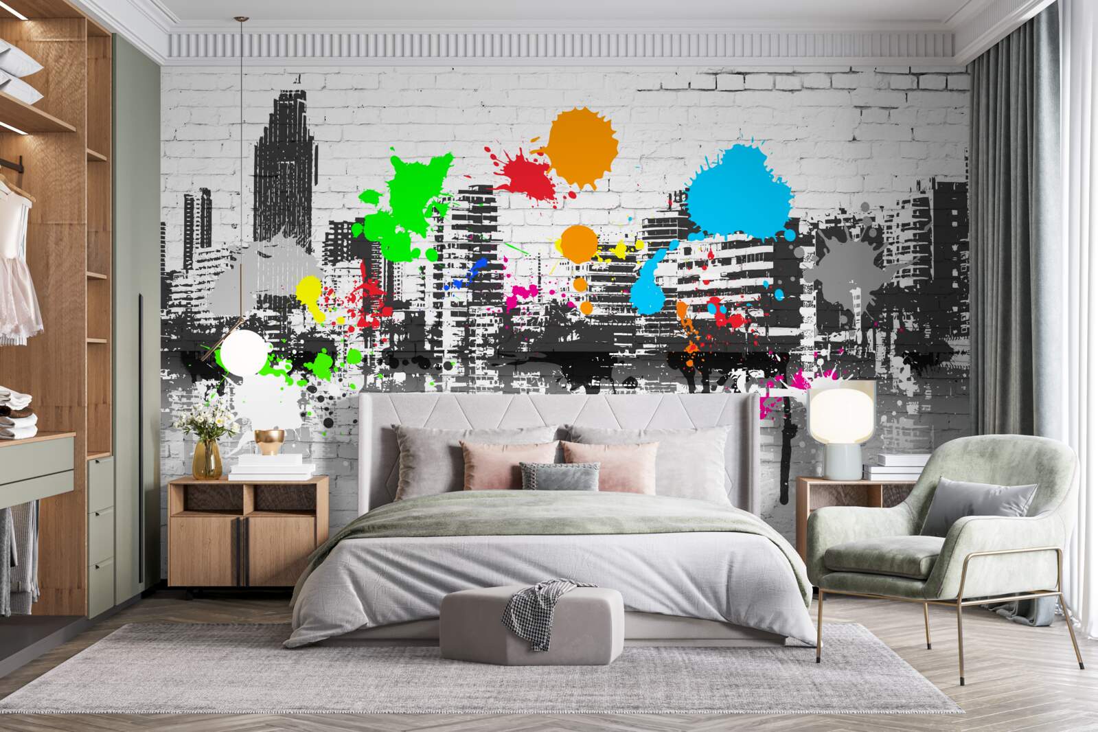 Fototapeta mestské graffiti na stene