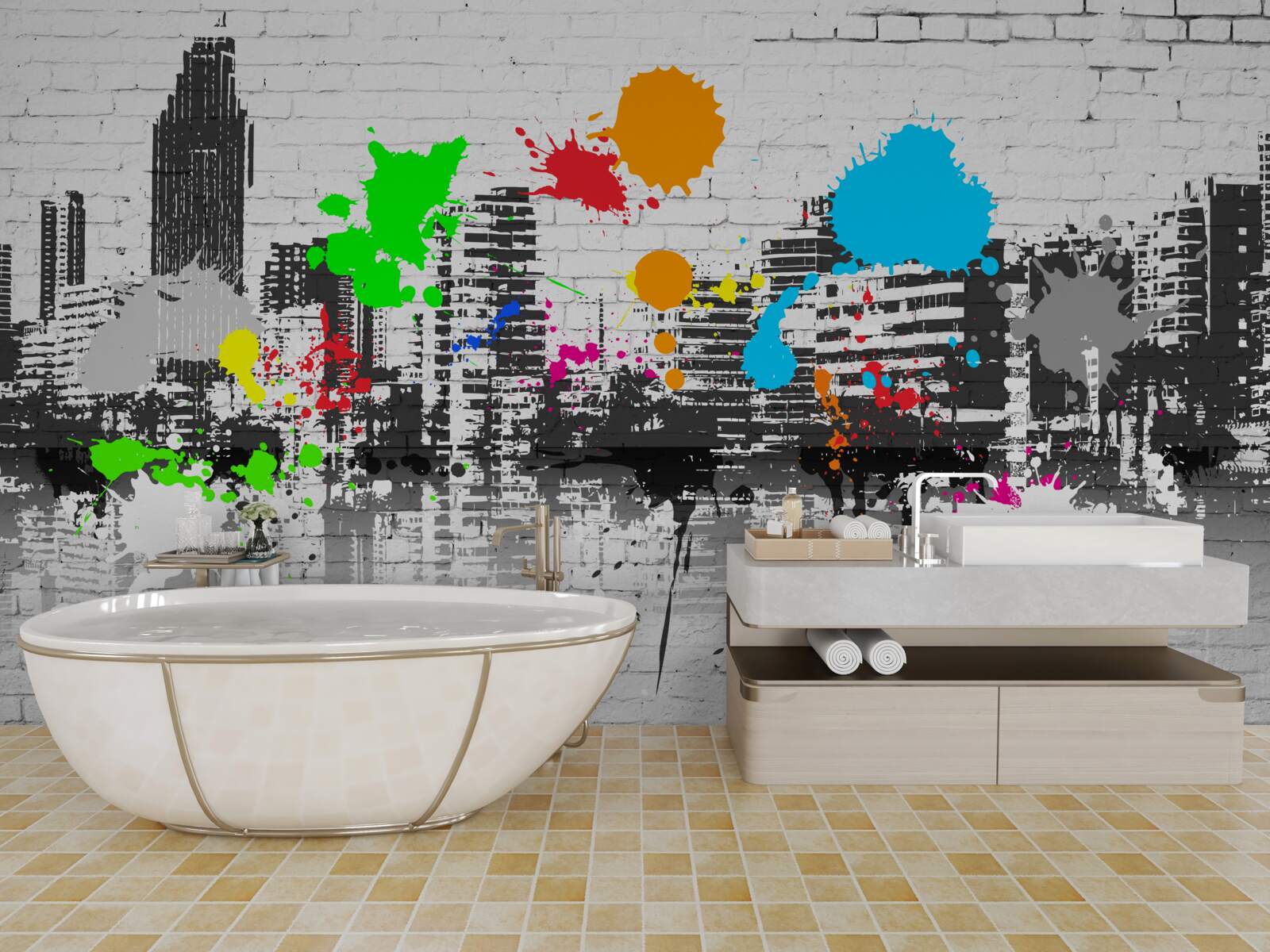 Fototapeta mestské graffiti na stene