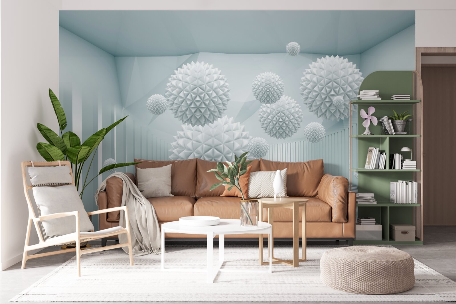 Fototapeta trojrozmerné gule s plávajúcimi ostrými hranami