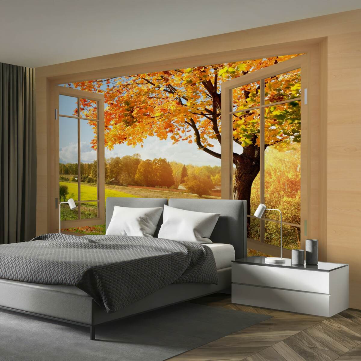 Fototapeta jesenný pohľad z okna