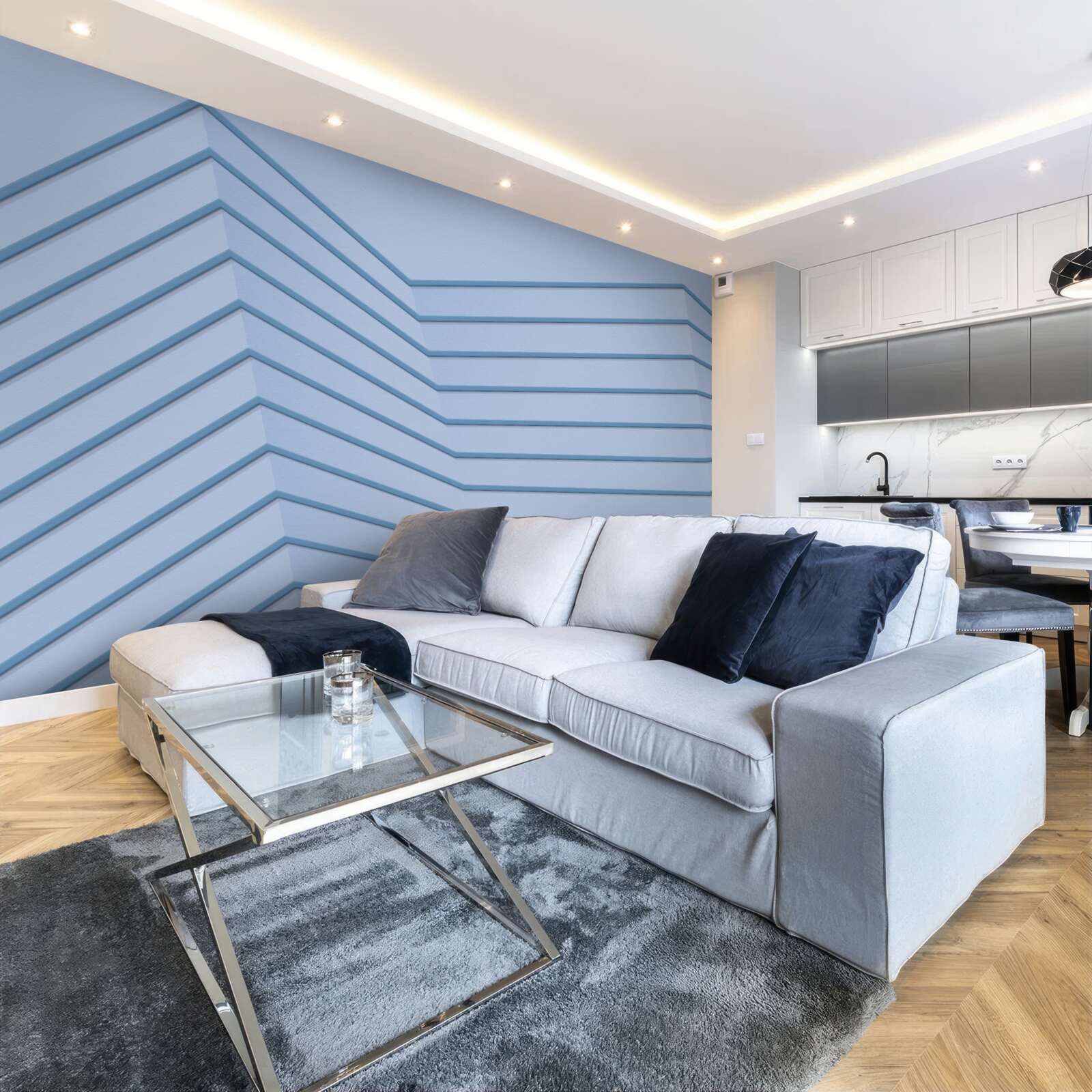 Fototapeta modré čiary sú abstraktné