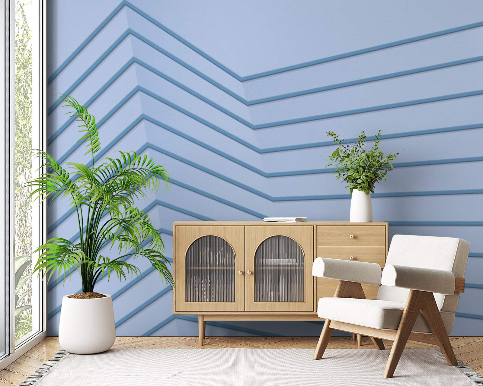 Fototapeta modré čiary sú abstraktné