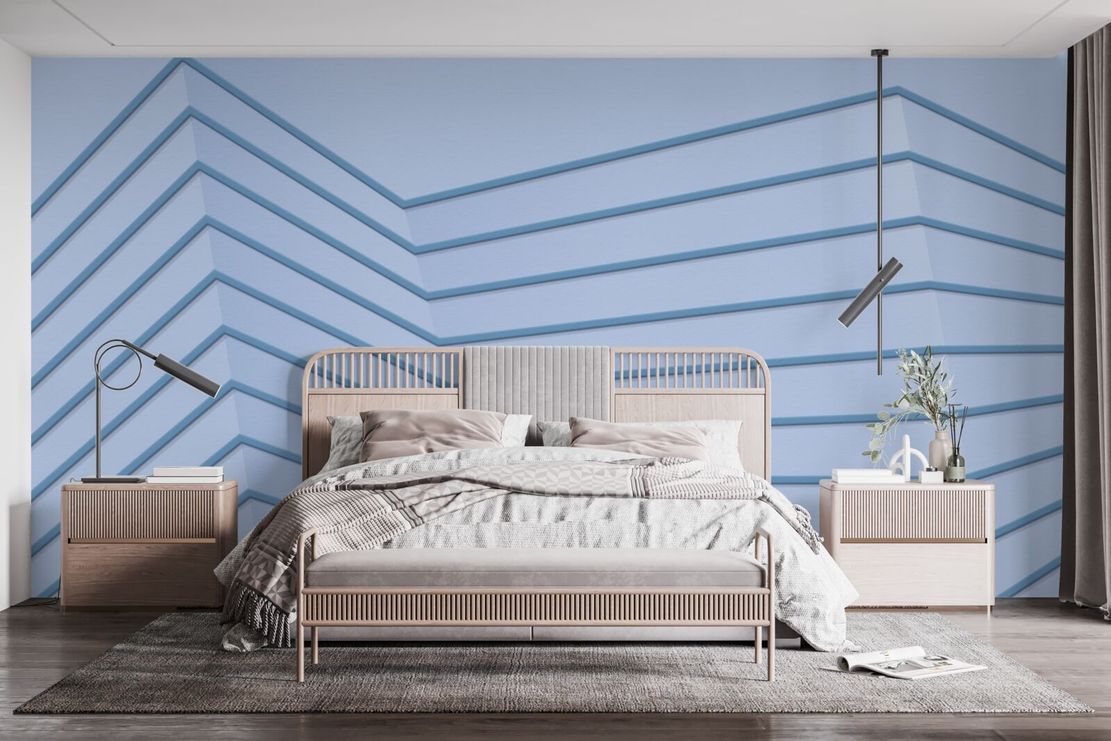 Fototapeta modré čiary sú abstraktné