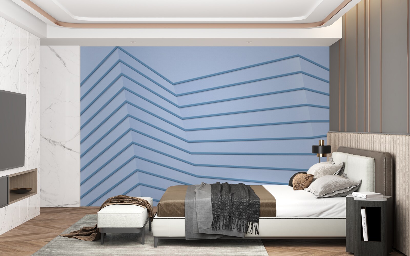 Fototapeta modré čiary sú abstraktné