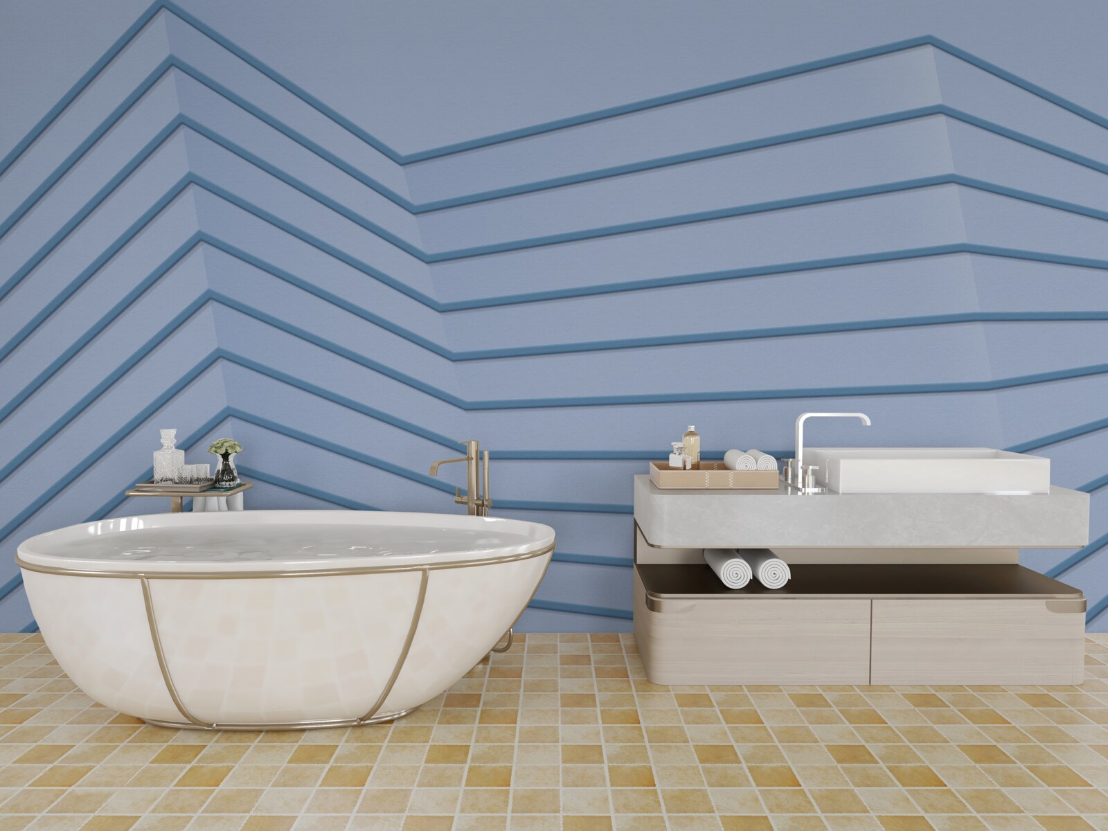 Fototapeta modré čiary sú abstraktné